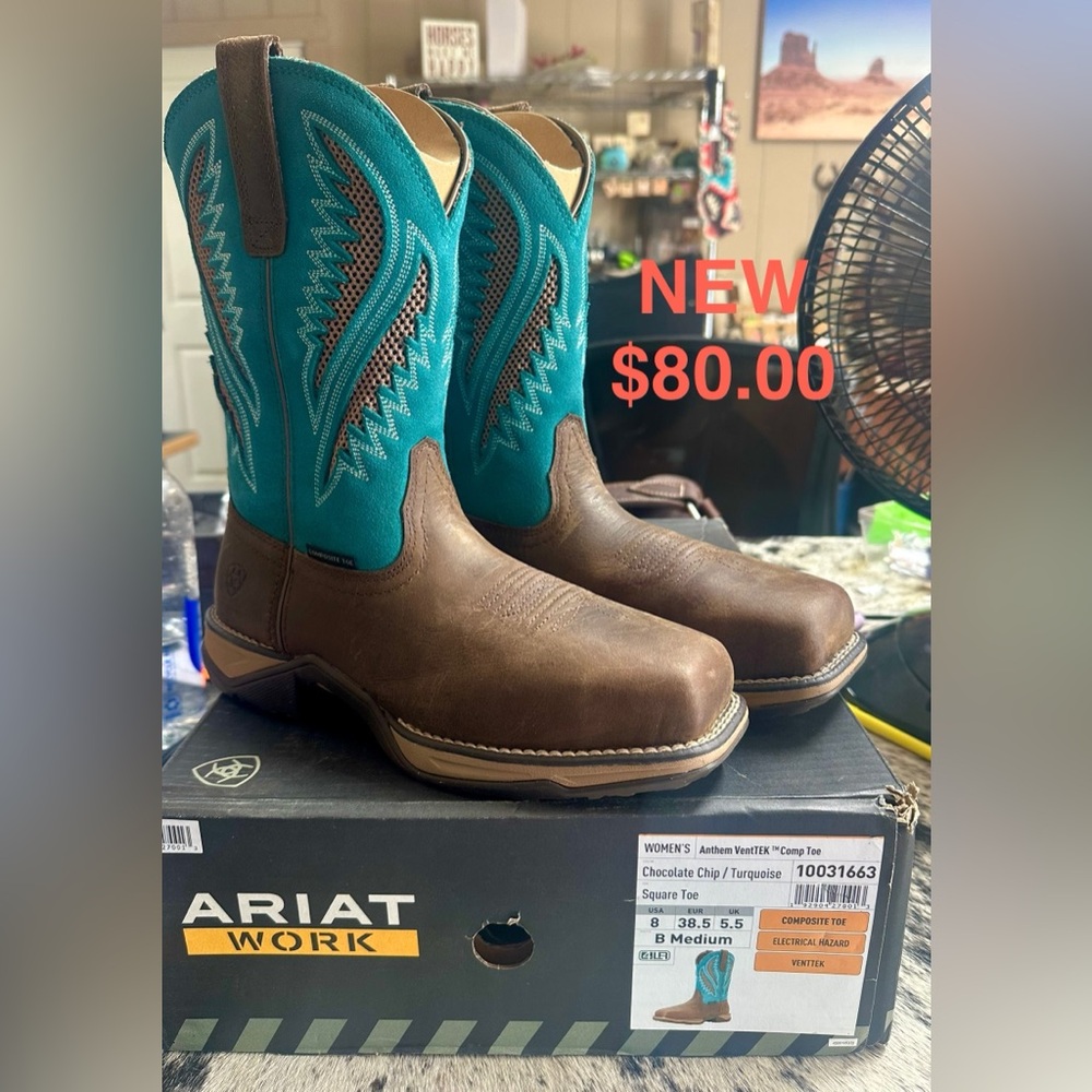 Ariat Women's Brown and Teal Western Boots